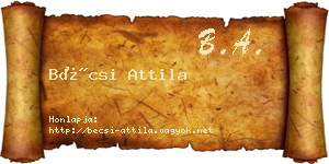 Bécsi Attila névjegykártya